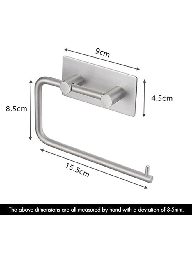 Self Adhesive Toilet Paper Holder, Stainless Steel Tissue Roll Paper Hook, Towel Hanger Rack, Napkin Holder Towel Hanger for Bathroom, Grey - Image 3